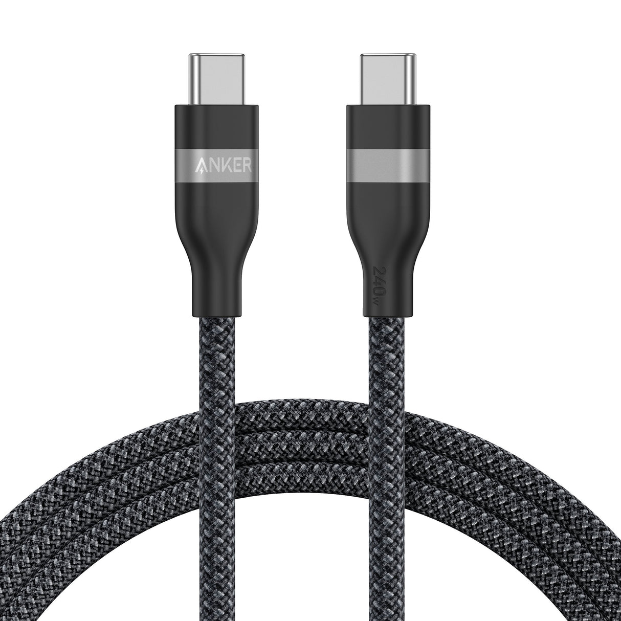 Anker Usb-C Auf Usb-C Cable 180cm 240w Upcycled Geflochten Pcr Soft-Touch Weich Und Robust Usb-If Zertifiziert Schwarz