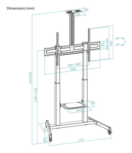 EAN 8433281015623 - TooQ FS20406HM-B soporte para TV 2,54 m (100") imagen 8