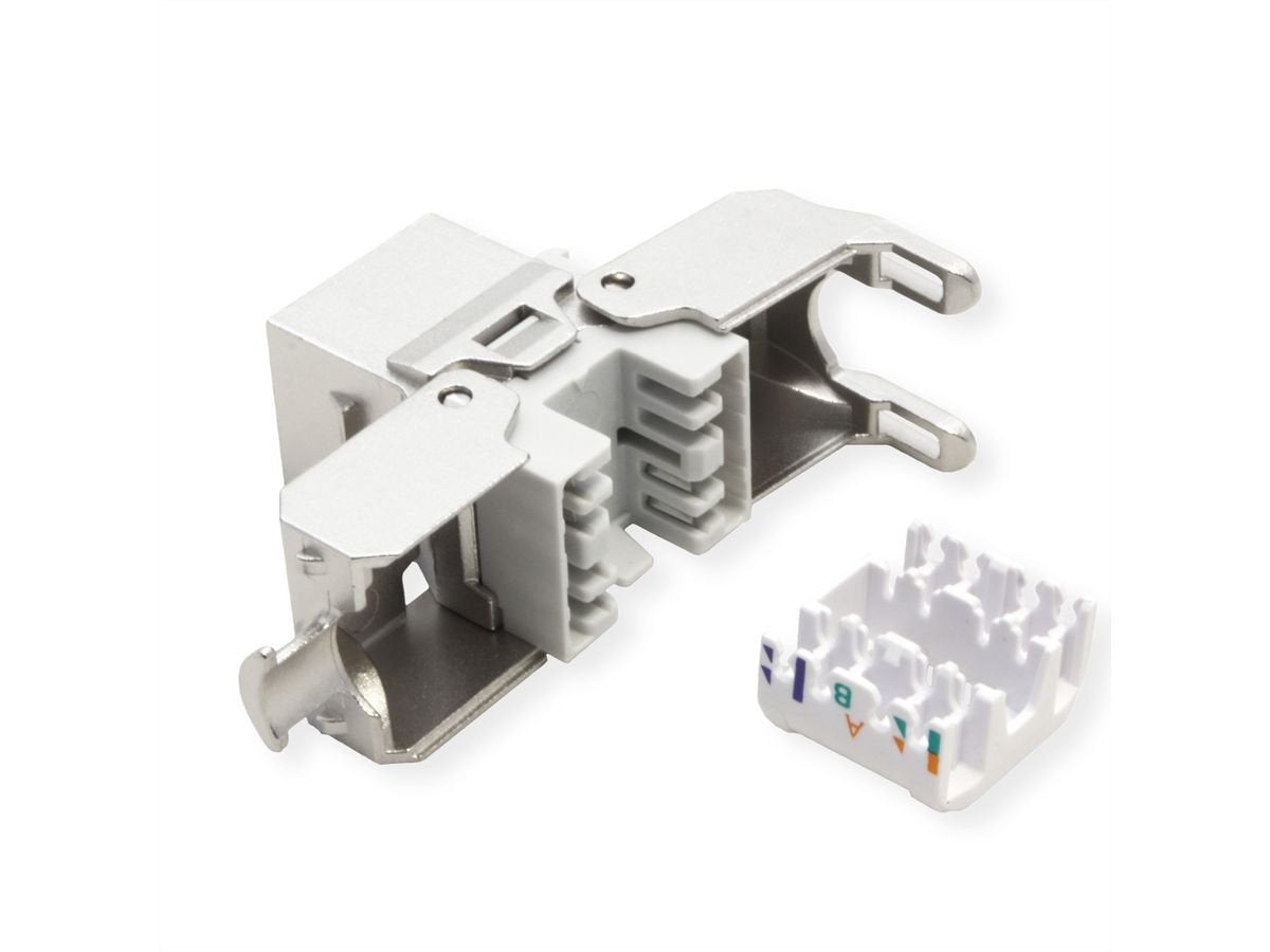Roline Cat.6a (Class Ea) Keystone, Rj-45, Geschirmt, Werkzeuglos, Silberfarben