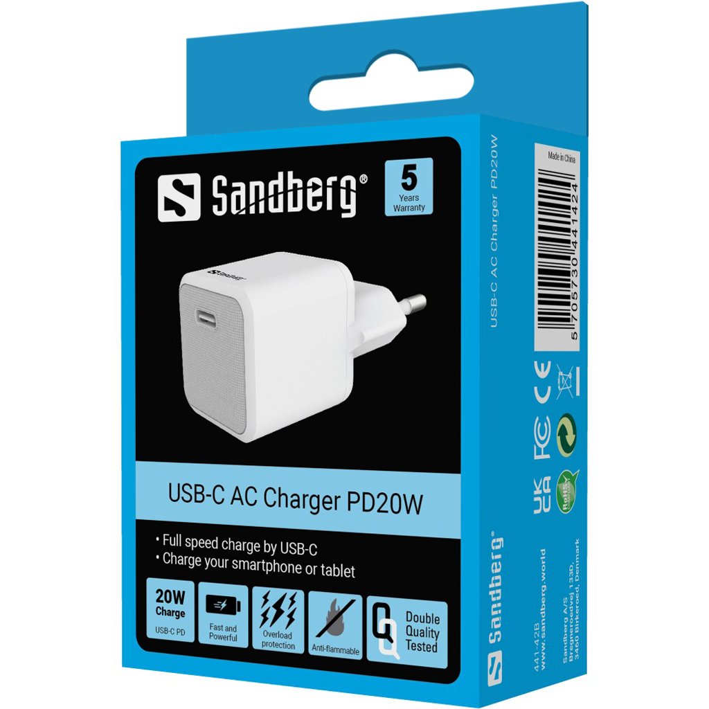 Sandberg 441-42 Cargador De Dispositivo Móvil Blanco Interior