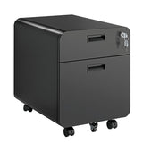 Mobile File Cabinet, 2-Drawer, W Lock, Negro
