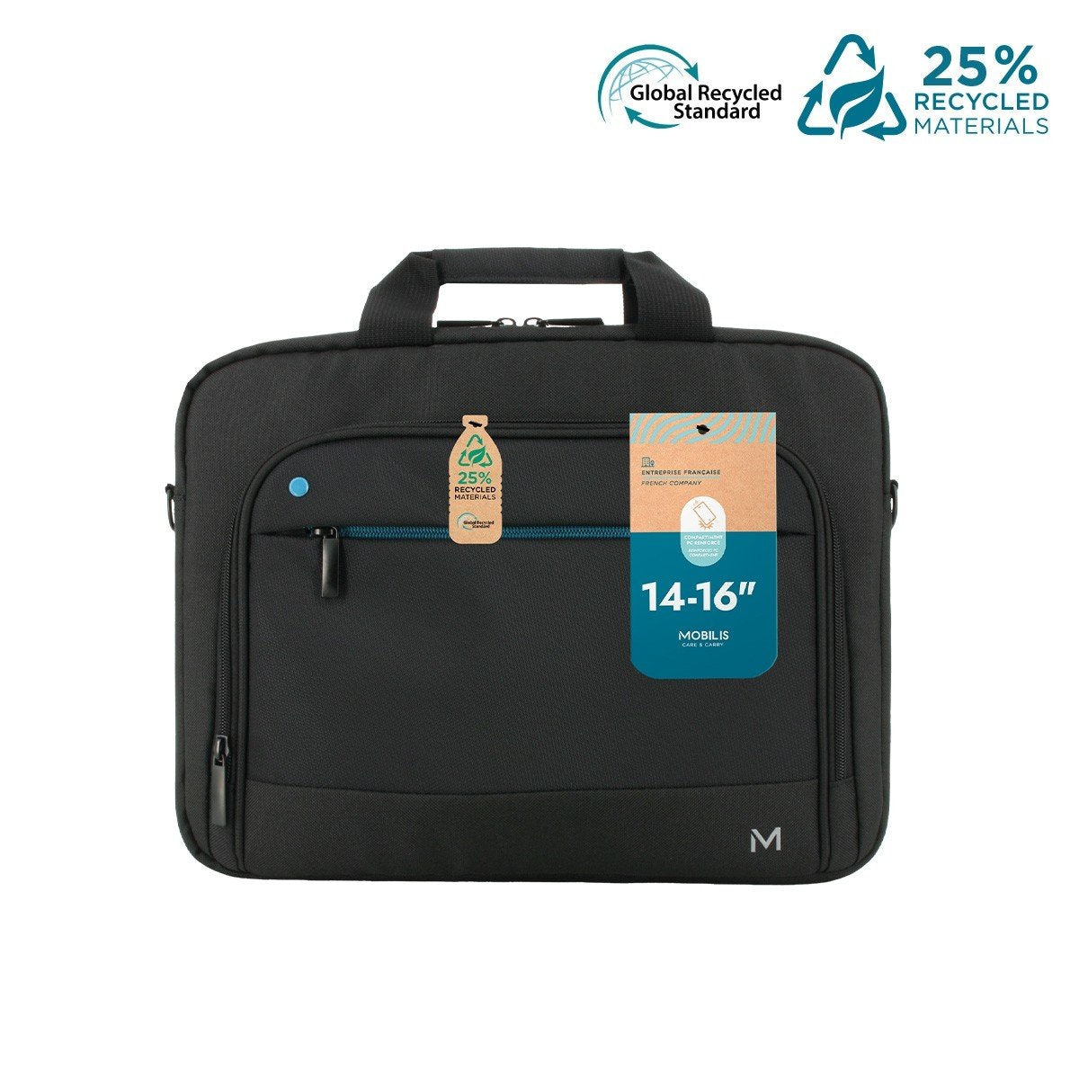 Mobilis Theone Briefcase Toploading Blue Zip 14-16" Negro