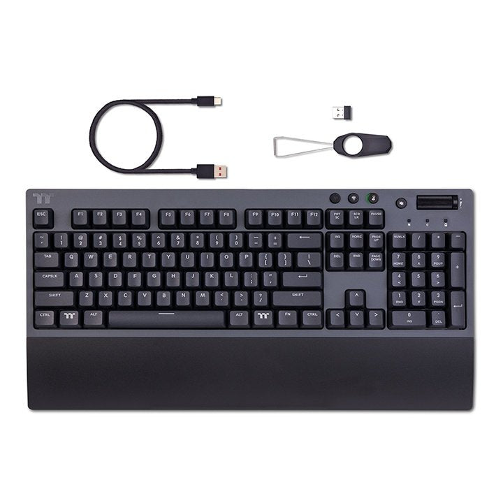 Teclado Aleman Thermaltake W1 Wireless Titanio/Negro, Cherry Mx Red Gkb-Wow-Rdsngr-01