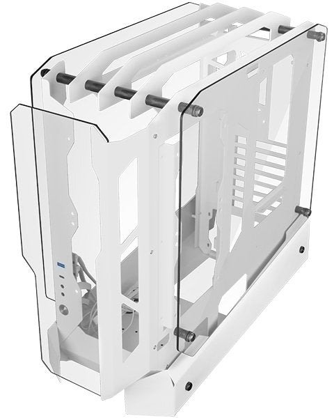 Caja Semitorre Atx Mc-Edge Blanco Mars Gaming Bahías Int:1x3'5,3x2'5/ 1xusb3.0/ 1xusb-C 3.0/ Audio In/Out/ Sistema De Gestión De Cableado Interno/ Hasta 7 Ventiladores De 120mm