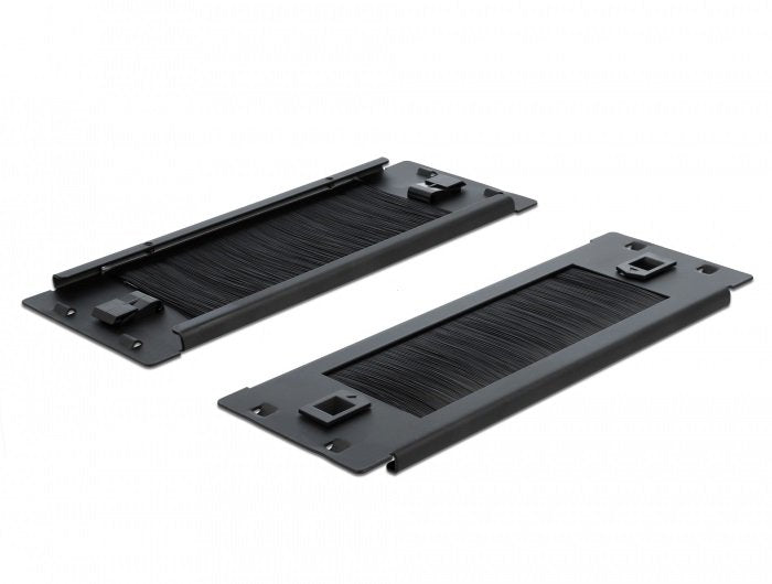 Delock Cepillo De Gestión De Cables Sin Herramienta 2u Negro De 10