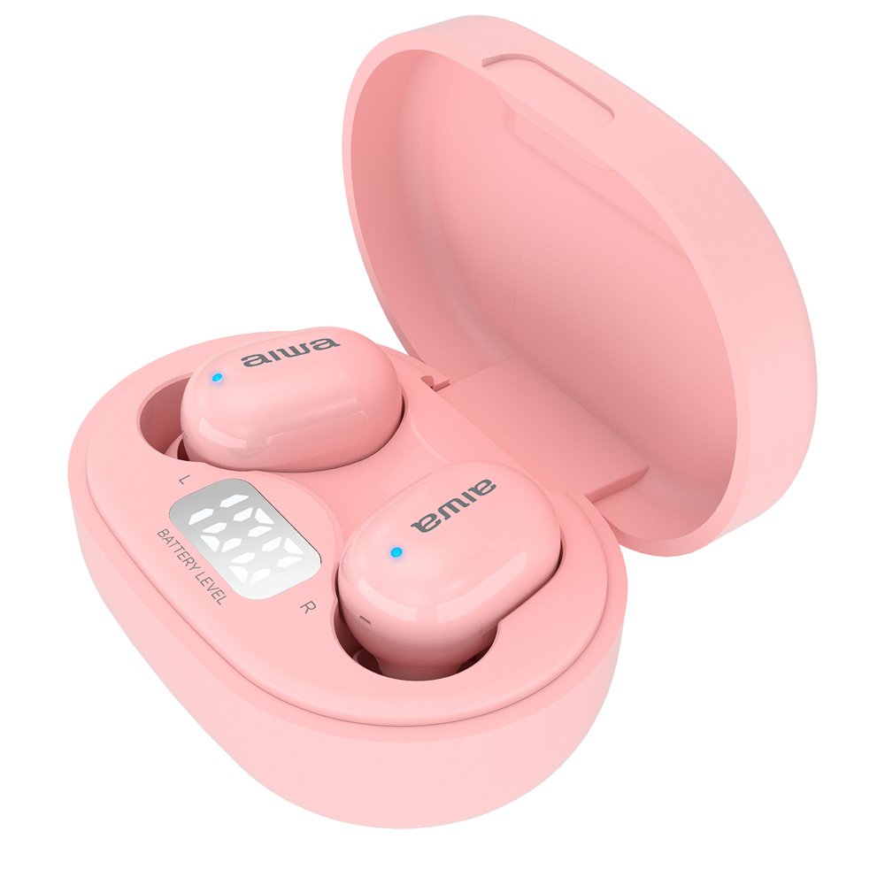 Auriculares Micro Aiwa Ebtw-150pk Rosa Bluetooth/Tactil/Estuche Carga/Pantalla Led/2xmic Ebtw-150pk