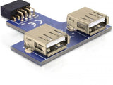 EAN 4043619418244 - DeLOCK 9-pin 2.54 mm/2 x USB 2.0 1 x 9-pin 2.54 mm 2 x USB 2.0-A Negro, Azul, Plata imagen 1