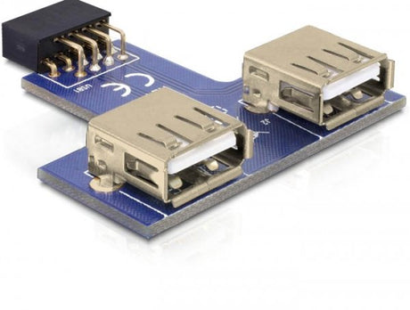 EAN 4043619418244 - DeLOCK 9-pin 2.54 mm/2 x USB 2.0 1 x 9-pin 2.54 mm 2 x USB 2.0-A Negro, Azul, Plata imagen 1