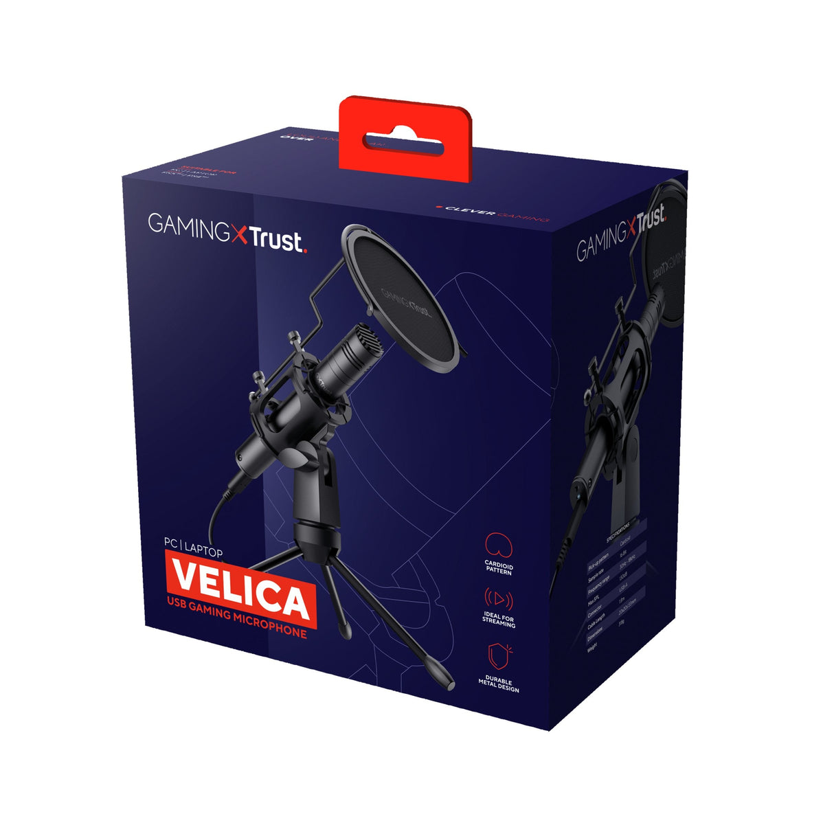 Microfono Trust Gxt 241 Velisca - Patron Cardiode -  Incluye Tripode Y Filtro Rejilla - Mute En Parte Trasera  - Usb  24182