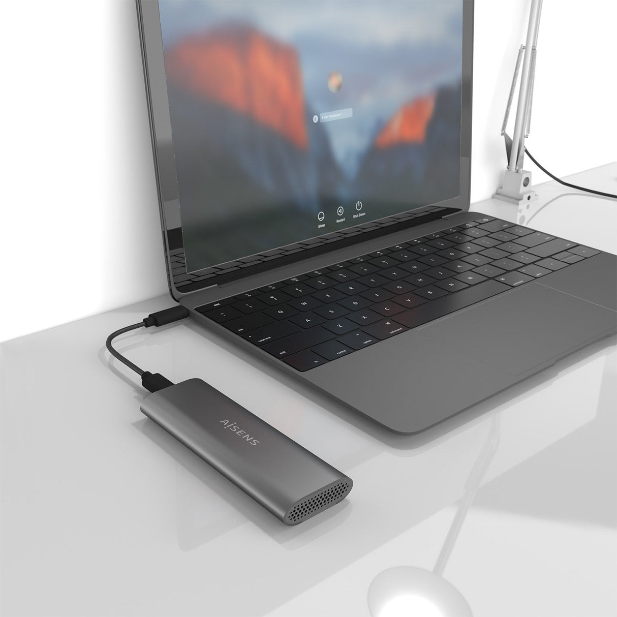 Aisens Caja Externa Para Disco Ssd M.2 Sata Nvme Usb 3.1  Sin Tornillos Asm2-015gr