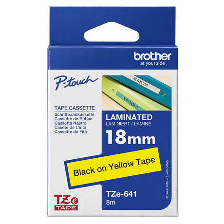 EAN 0012502625957 - Brother TZE-641 cinta para impresora de etiquetas Negro sobre amarillo imagen 3