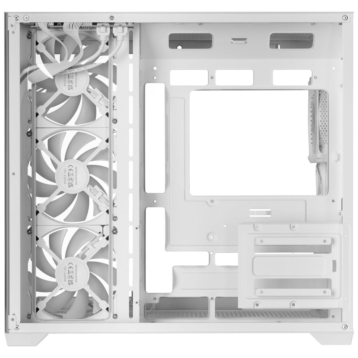 Caja Pc  Atx Mars Gaming Mcv5w Cristal Templado Panoramico Argb Gpu 416mm Blanco