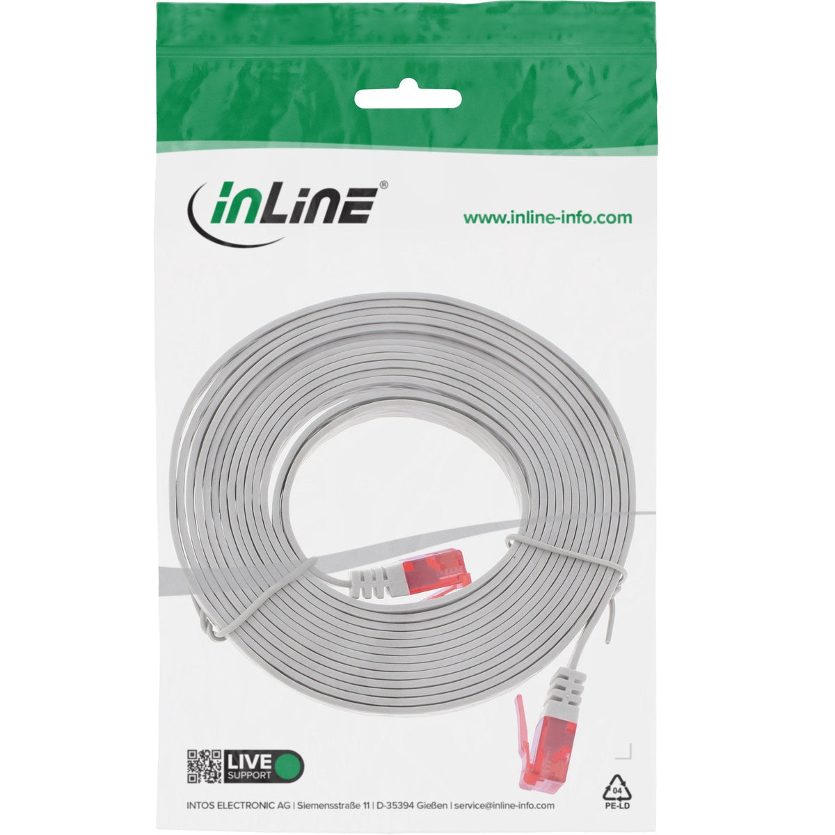 Inline Flat Ultraslim Cable De Red U/Utp Cat.6 Gigabit Ready Gris 2m