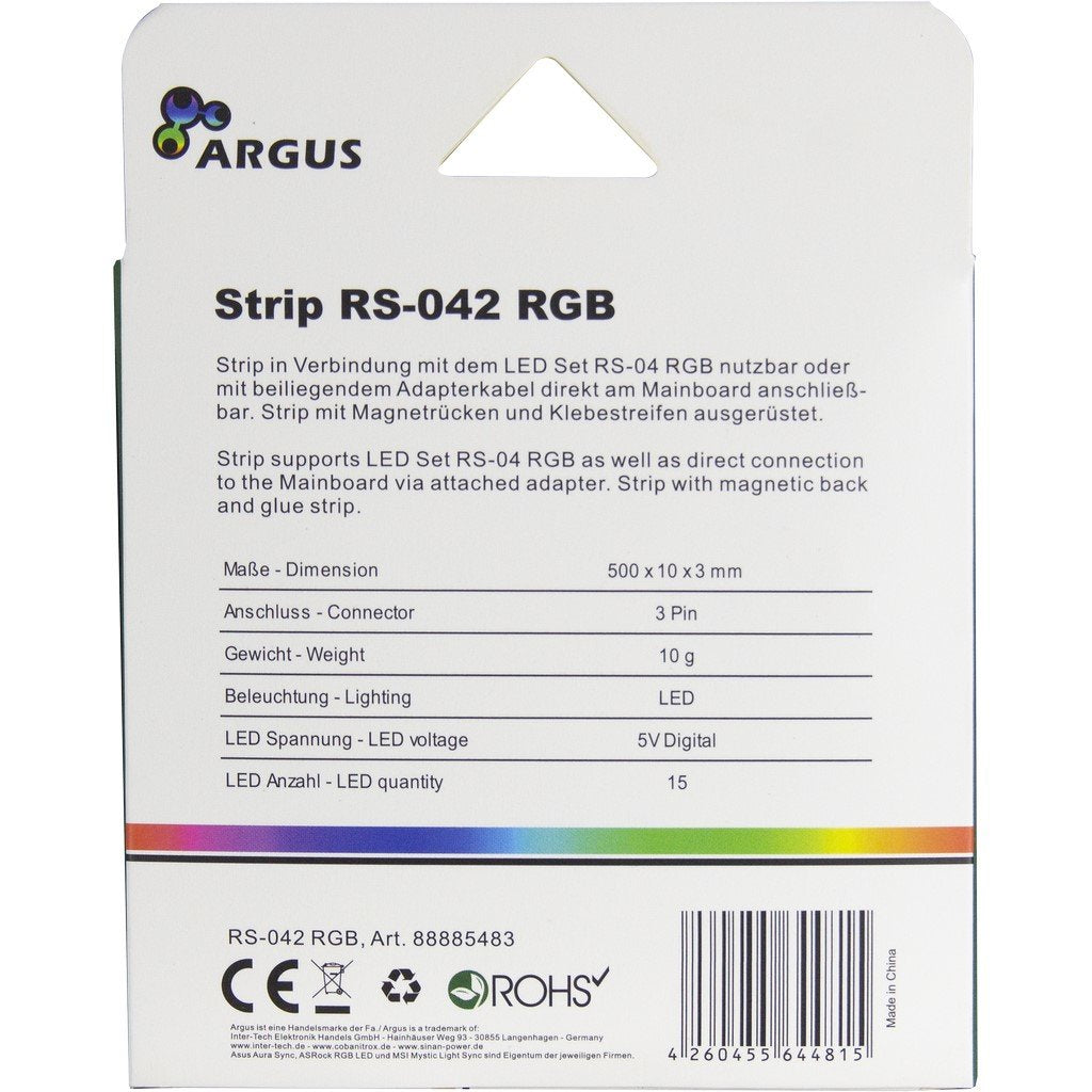Inter-Tech Argus Rs-042 Rgb, Tiras De Led