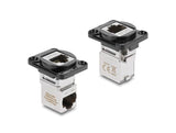 Delock D Tipo Módulo Rj45 Conector Hembra A Hembra 90° Angulado Cat.6a Negro Plateado