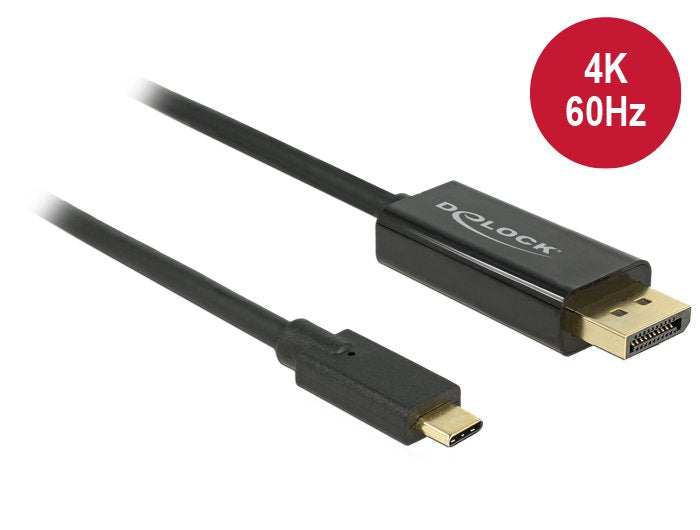 Delock Cable Usb Type-C  -> Displayport M/M (Modo Dp Alt) 4k 60 Hz 3 M Negro