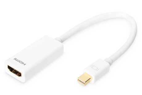 EAN 4016032292425 - Digitus DB-340404-001-W adaptador de cable de vídeo 0,15 m Mini DisplayPort HDMI tipo A (Estándar) Blanco imagen 1