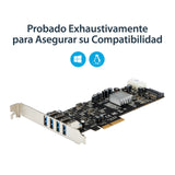 Startech Tarjeta Pci Express 4 Puertos Usb 3.0 Uasp 2 Canales De 5gbps Pexusb3s44v