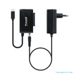 Tooq Adaptador Usb 3.0 Usb-C A Sata Para Discos Duros De 2.5? Y 3.5? Con Alimentador - Negro