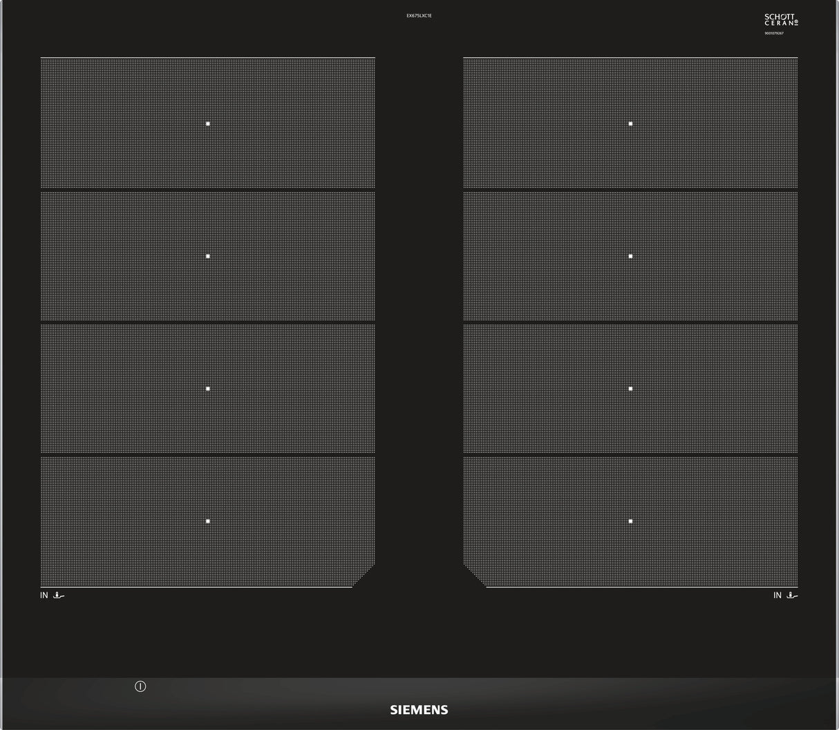 Siemens Ex675lxc1e Hobs Negro, Acero Inoxidable Integrado Con Placa De Inducción 4 Zona(S)