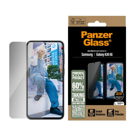 EAN 5715685017346 - PanzerGlass ® Privacy Screen Protector Samsung Galaxy A36 5G | Ultra-Wide Fit Protector de pantalla 1 pie imagen 2