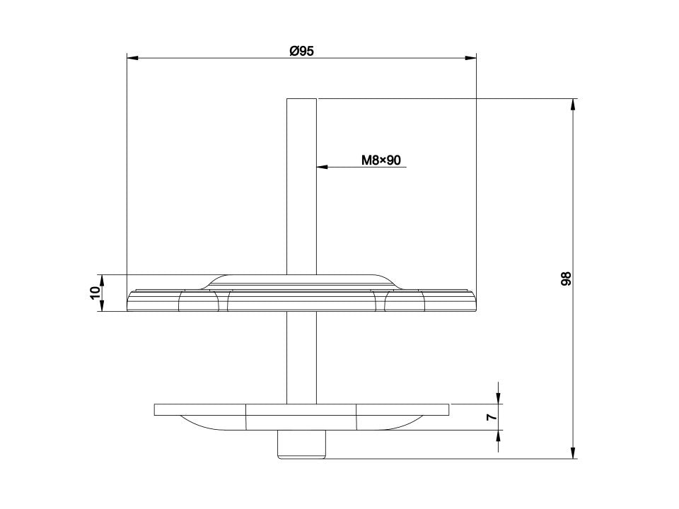 M Vesa Deskmount Officeline  Grommet Base Black