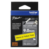 Brother Cinta Mecanográfico Negro Sobre Amarillo Hse-621e 9mm, 1.5m, Texto Negro Sobre Fondo Amarillo