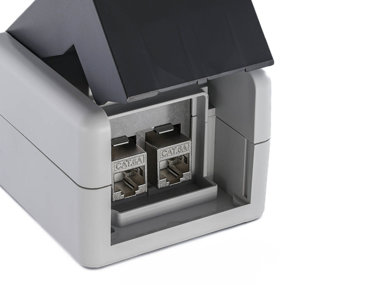 Equip Aufputzdose 2-Port Keymone Ungeschirmt Outdoor Gris