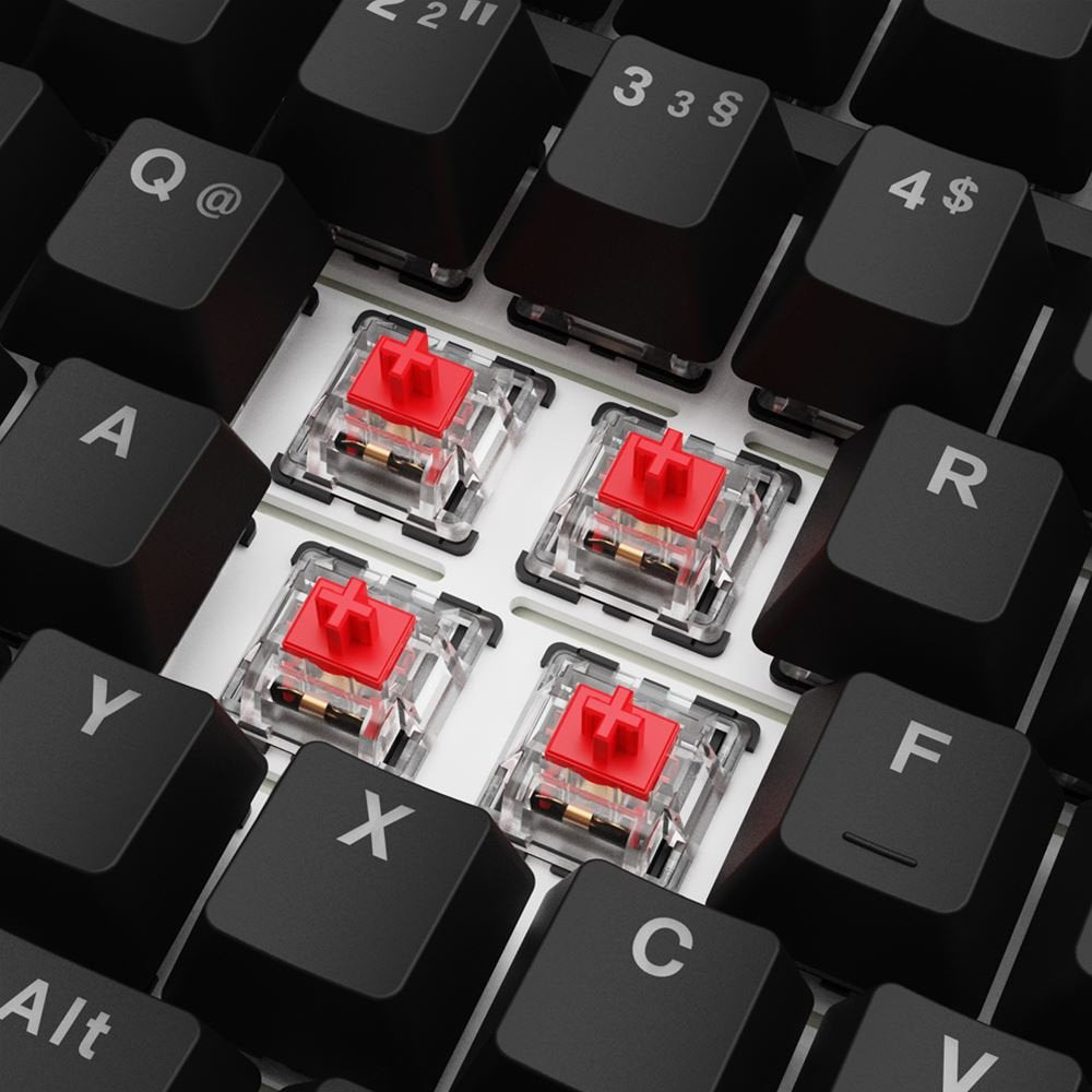 Sharkoon Skiller Sgk25, Teclado De Juegos Negro, De-Layout, Huano Red 4044951041824