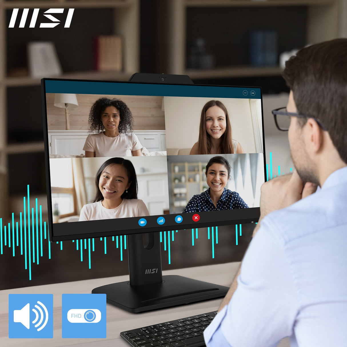 Msi Pro Mp242pmgde, Monitor Led 60 Cm (23,8 Pulgadas), Negro, Fullhd, Ips, Webcam, Micrófono, Hdmi, Dp, Vga, Hub Usb, Panel 120hz 9s6-3pd89t-002