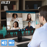 Msi Pro Mp242pmgde, Monitor Led 60 Cm (23,8 Pulgadas), Negro, Fullhd, Ips, Webcam, Micrófono, Hdmi, Dp, Vga, Hub Usb, Panel 120hz 9s6-3pd89t-002