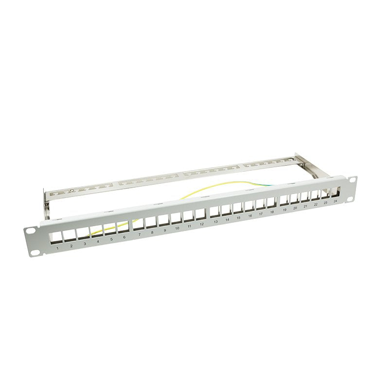 Logilink Keystone Patchpanel 19", 24 Module, Leer, Grau