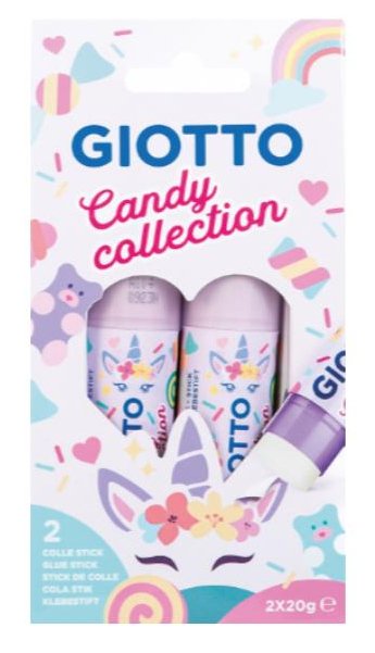 Giotto Candy Collection Pack De 2 Barras De Pegamento Mediano 20gr - Secado Rapido - Apto Para Uso Escolar