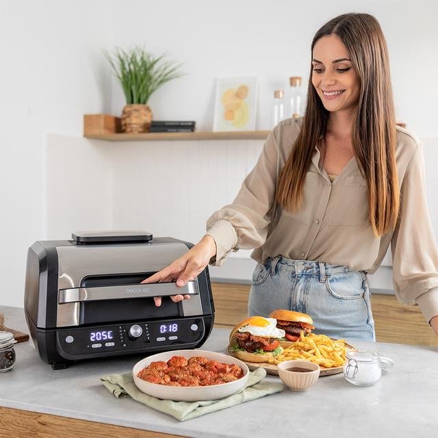 Freidora Cecotec Cecofry Firedome 8000 Pro Sencillo 8 L Independiente 1700 W De Aire Caliente Negro, Acero Inoxidable