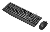 Teclado Y Mouse Philips Spt6237b Cable Usb 2.0 Resistente Agua 1200 Dpi Negro Ergonomico