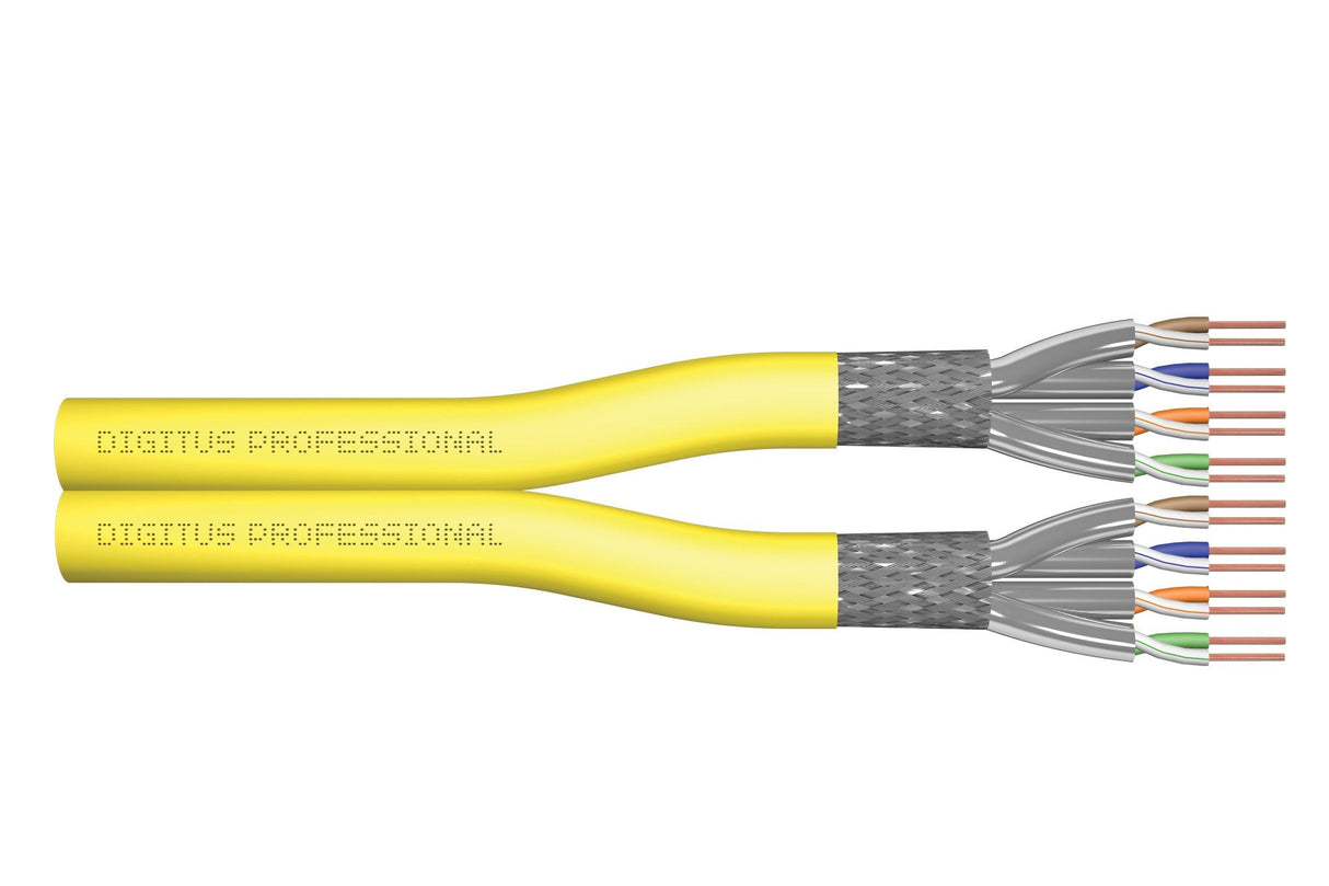 Cable De Instalación S-Ftp Cat 7a, 1500 Mhz Cca, (En 50575), Awg 22/1, Bobina De 500 M, Amarillo