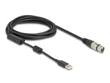 Delock 84178 Cable Convertidor De Audio De Alta Resolución Xlr De 3 Clavijas A Usb Tipo-A Analógico A Digital De 3 M