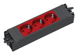 Regleta Bachmann Step Base De 3 Vías Negro/Rojo, Sin Cable, Sistema Enchufable Wieland