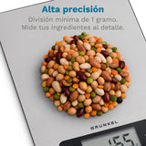 Báscula De Cocina Electrónica Grunkel Bc-Cookxt Hasta 5kg Plata