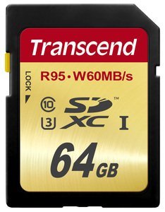 Transcend Secure Digital 64gb Sdxc Uhs-I U3 95mb/S