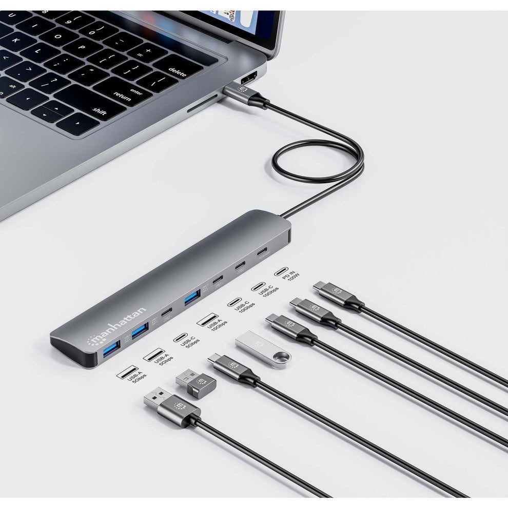 EAN 766623181167 - Manhattan 181167 base para portátil y replicador de puertos Alámbrico USB 3.2 Gen 2 (3.1 Gen 2) Type-C Gri imagen 4