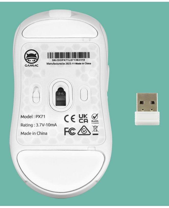 Gamiac Px71 Wireless Gaming Ratón - Blanco - Ratón - 16.000 Dpi