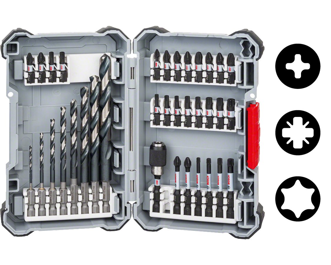 Bosch 2 608 577 148 Juego De Brocas Y Atornilladores Hss Metal 35 Piezas Estuche