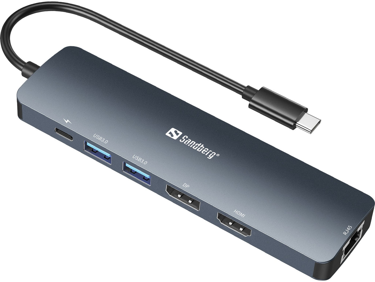 Sandberg 136-43 Hub De Interfaz Usb 3.2 Gen 1 (3.1 Gen 1) Type-C Gris