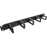 Panel De Gestión De Cables Inline De 19", 5 Soportes Pequeños, Ral9005, Negro