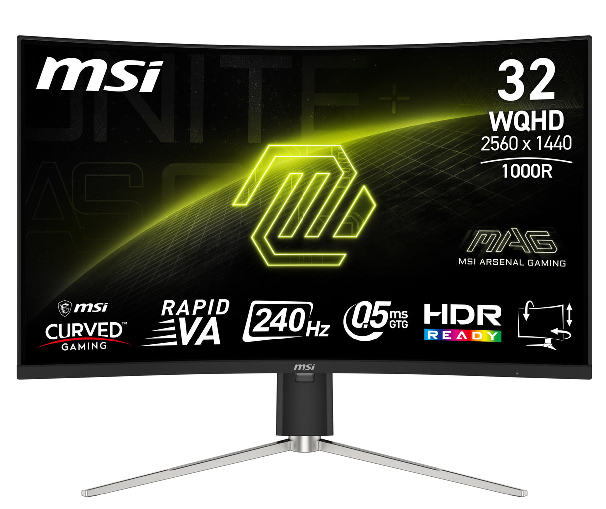 Msi Mag 325cqrxf E2 31.5" Va Wqhd Curvo 1000r Rapid 240hz 300cd M2 0.5ms 2xhdmi2.0 Dp Usb Tipo C Dp Alt Pd15w