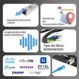 Extralink Sfp 1.25g  Sfp Wdm Módulo  1,25gbps, 1310/1550nm, Single Mode, 20km, Sc, Dom, Pair