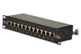 Patch Panel Digitus Cat5e 12port 1u Blindado, Negro, 10 ''