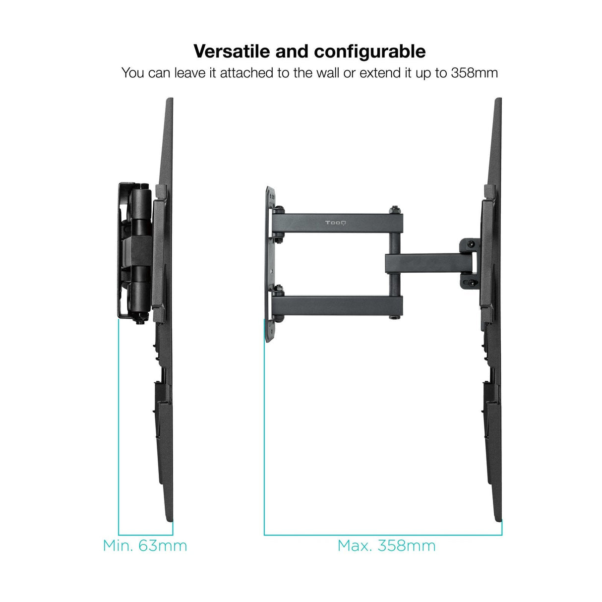 Tooq Soporte Pared Pantallas 32-55" Gira/Incli - Negro