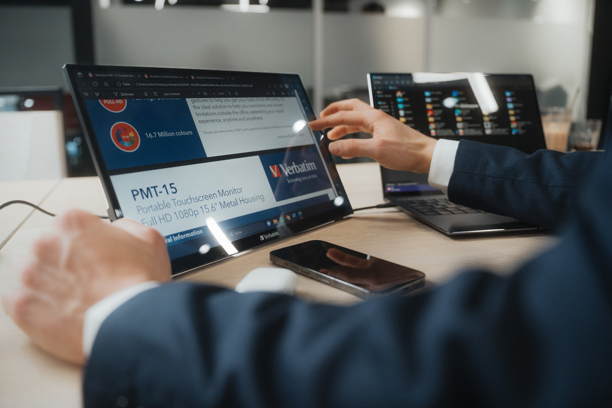 Verbatim Pmt-17 Portable Touchscreen Monitor 17.3" Full Hd 1080p Metal Housing